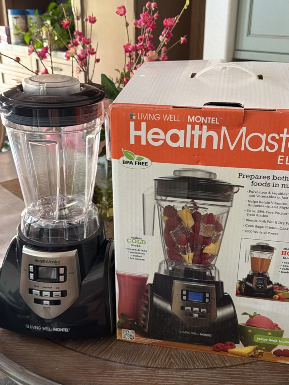 Living Well Montel HealthMaster Black Countertop Blender